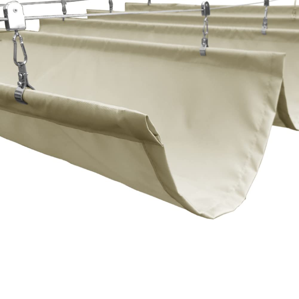 Retractable Waterproof Sun Shade Sail Canopy with Mounting Accessories