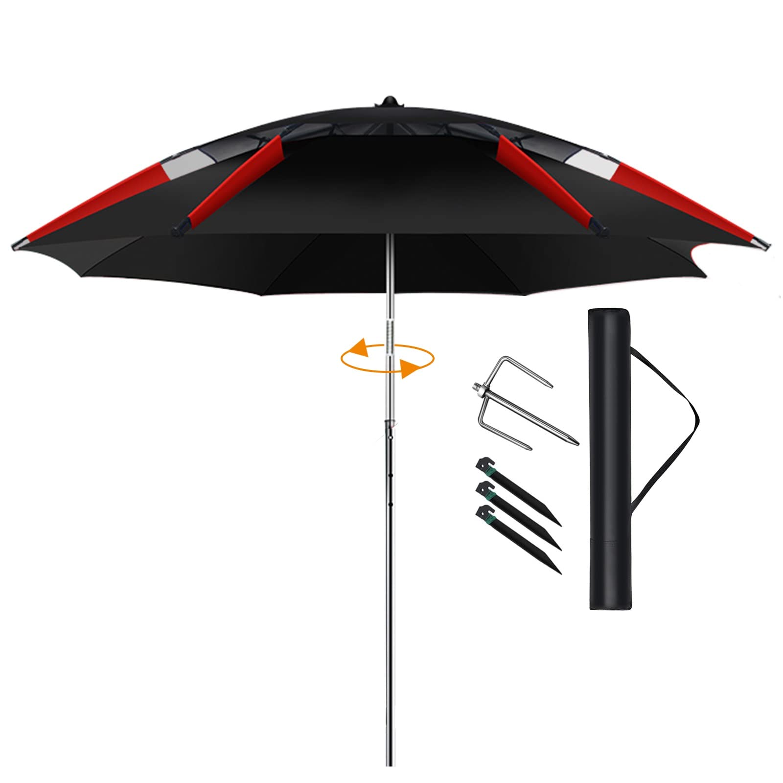 Waterproof Outdoor Sunshade Umbrella with Ground Anchor