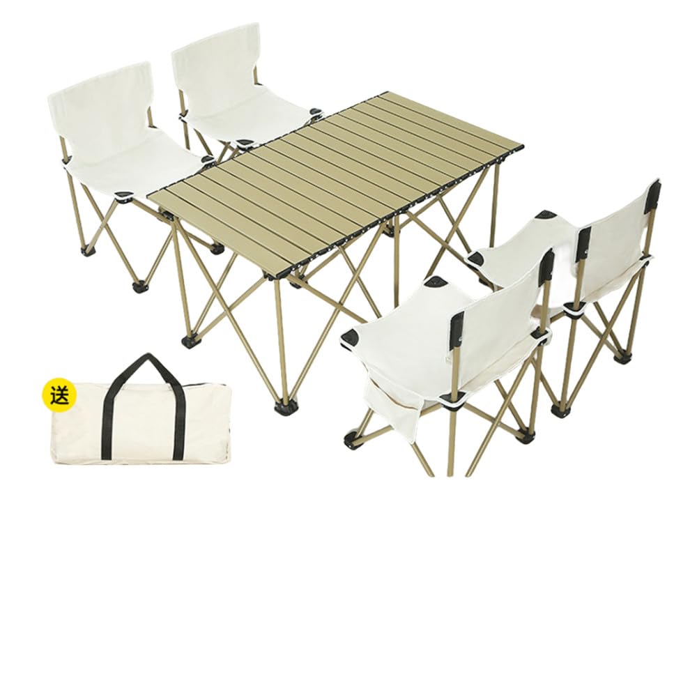 5-Piece Lightweight Folding Camping Table & Chair Set