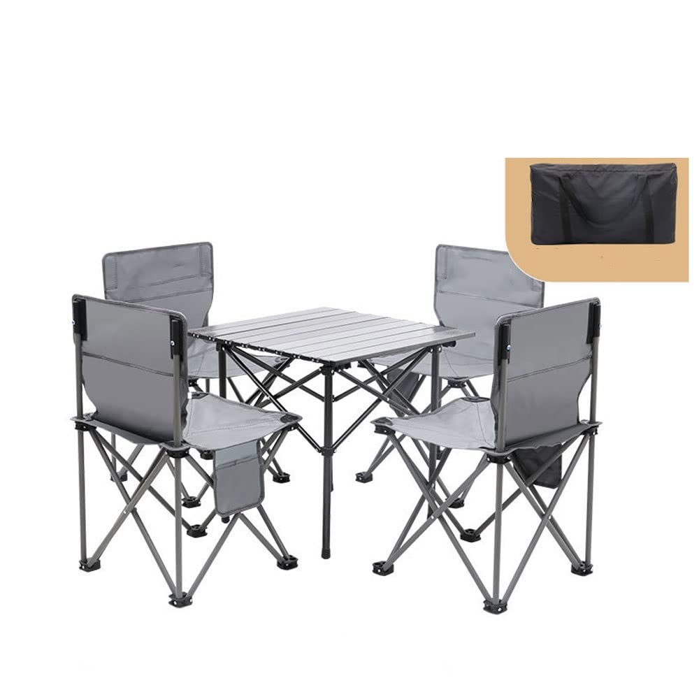 3-Piece Aluminum Folding Camping Table & Chair Set