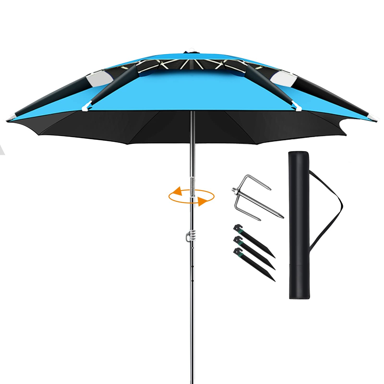Waterproof Outdoor Sunshade Umbrella with Ground Anchor