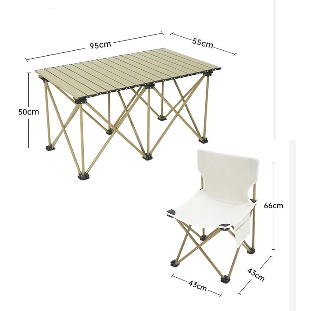 5-Piece Lightweight Folding Camping Table & Chair Set