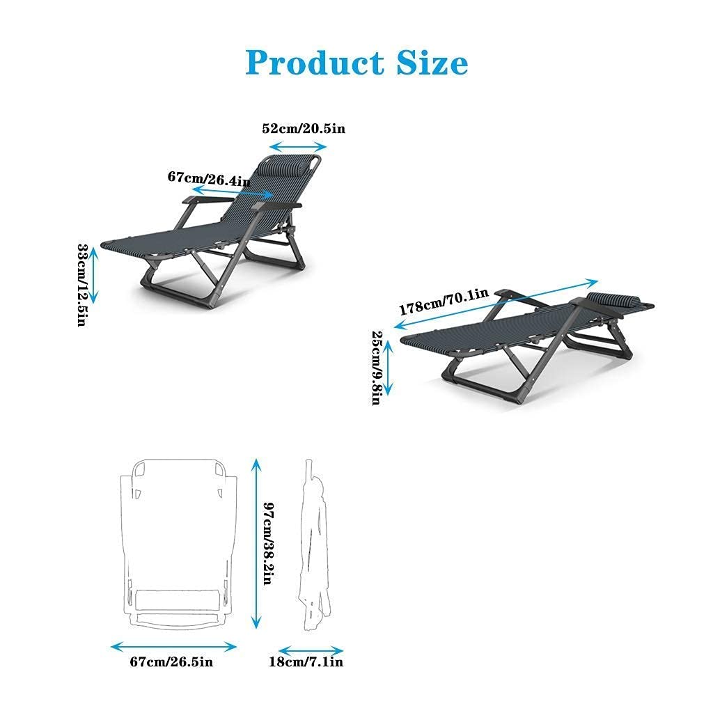 Heavy-Duty Folding Waterproof Sun Lounger – Blue