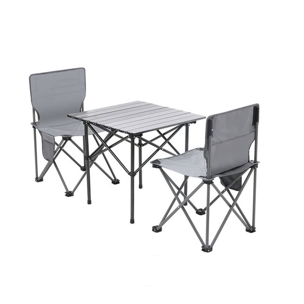 3-Piece Aluminum Folding Camping Table & Chair Set