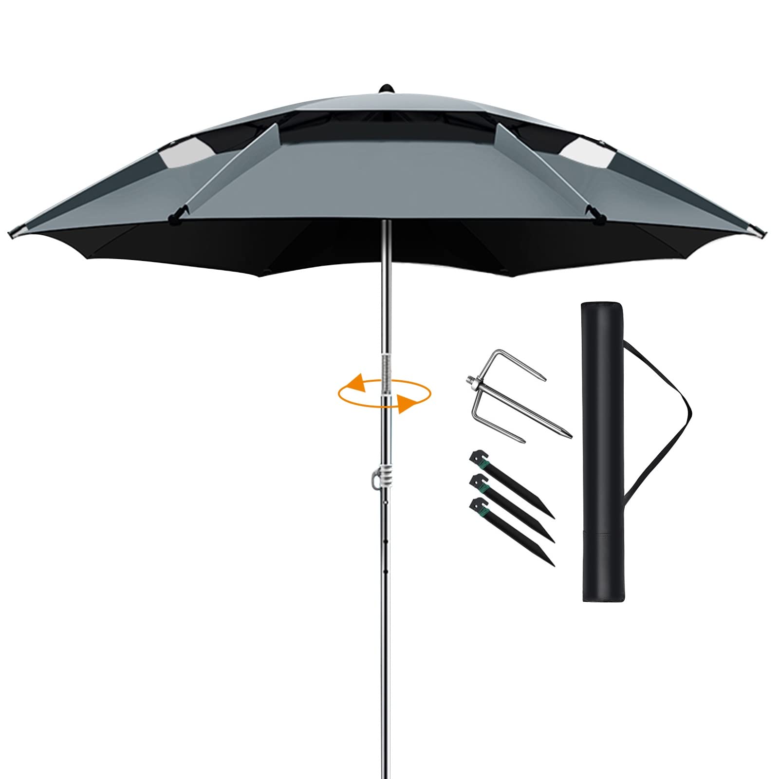 Waterproof Outdoor Sunshade Umbrella with Ground Anchor
