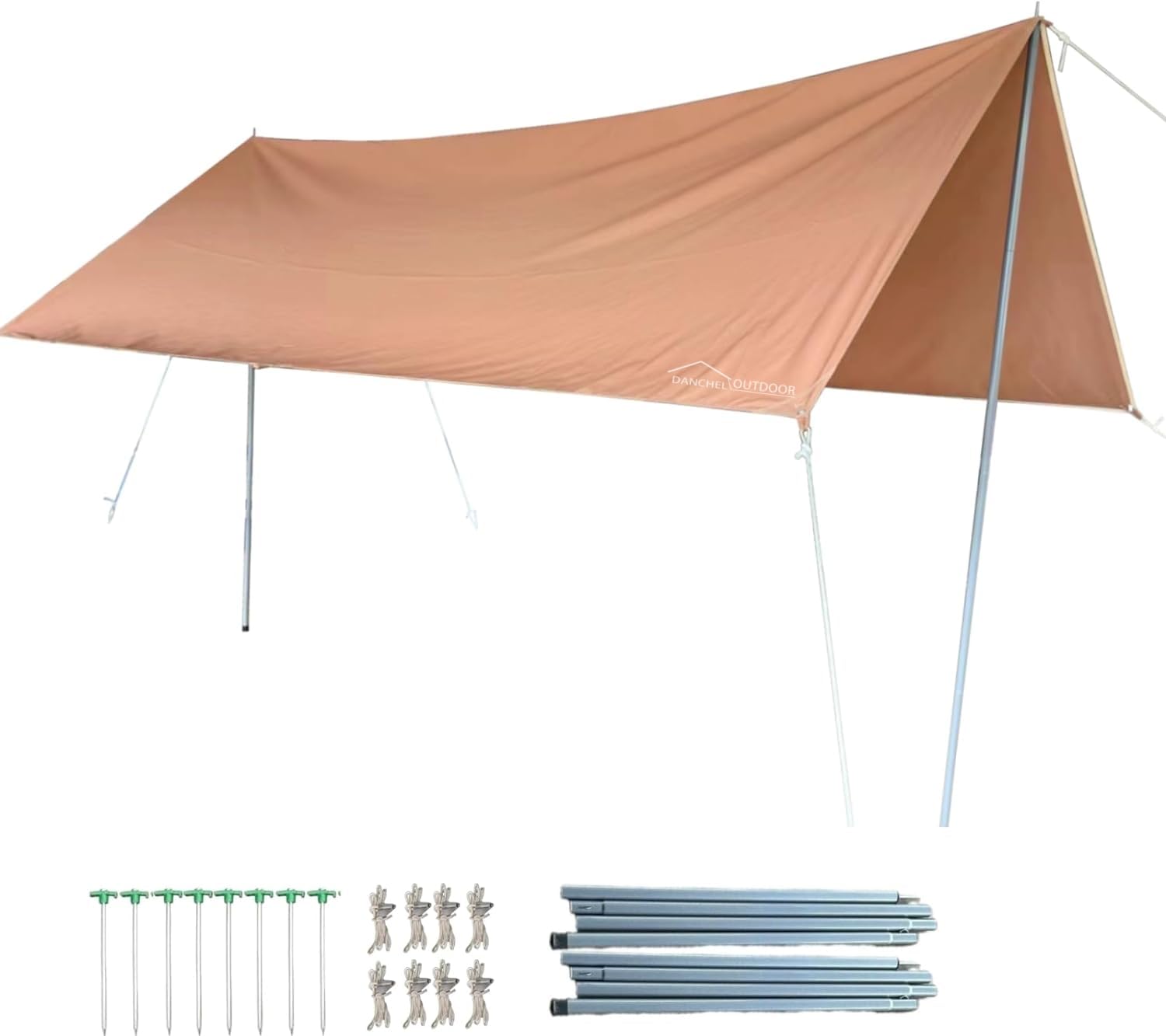Waterproof 4-Season Camping Awning Tarp with Poles