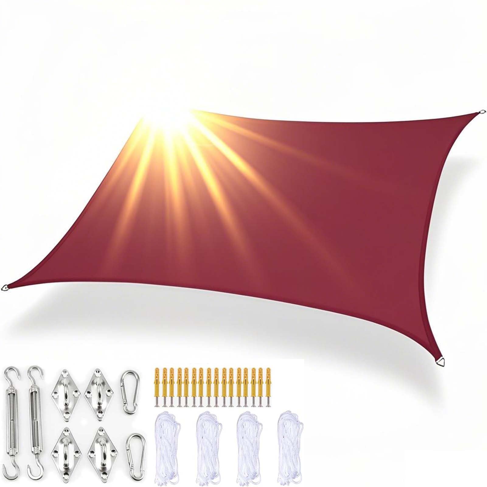 Waterproof Rectangular Sun Shade Sail for Patio & Garden