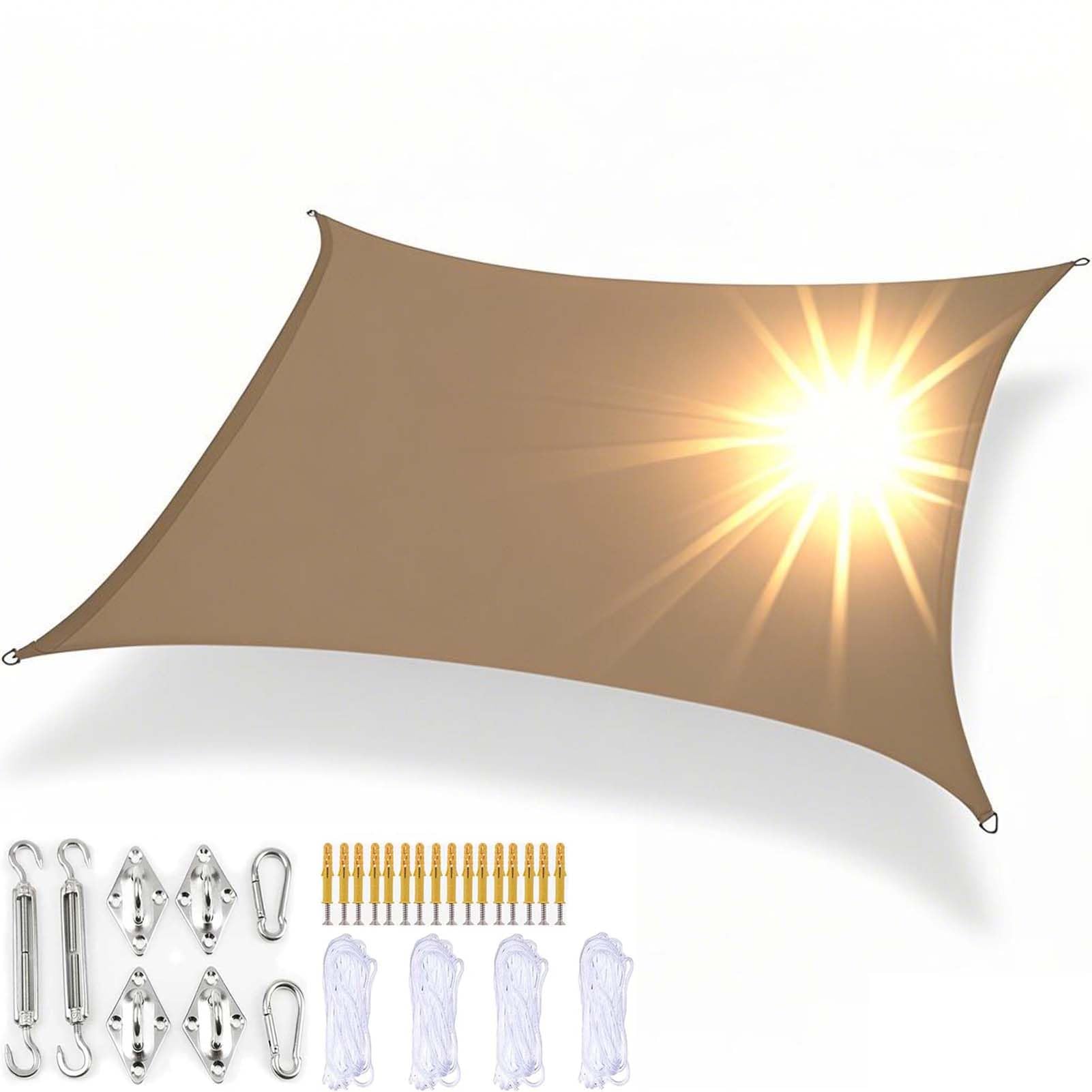 Waterproof Rectangular Sun Shade Sail for Patio & Garden