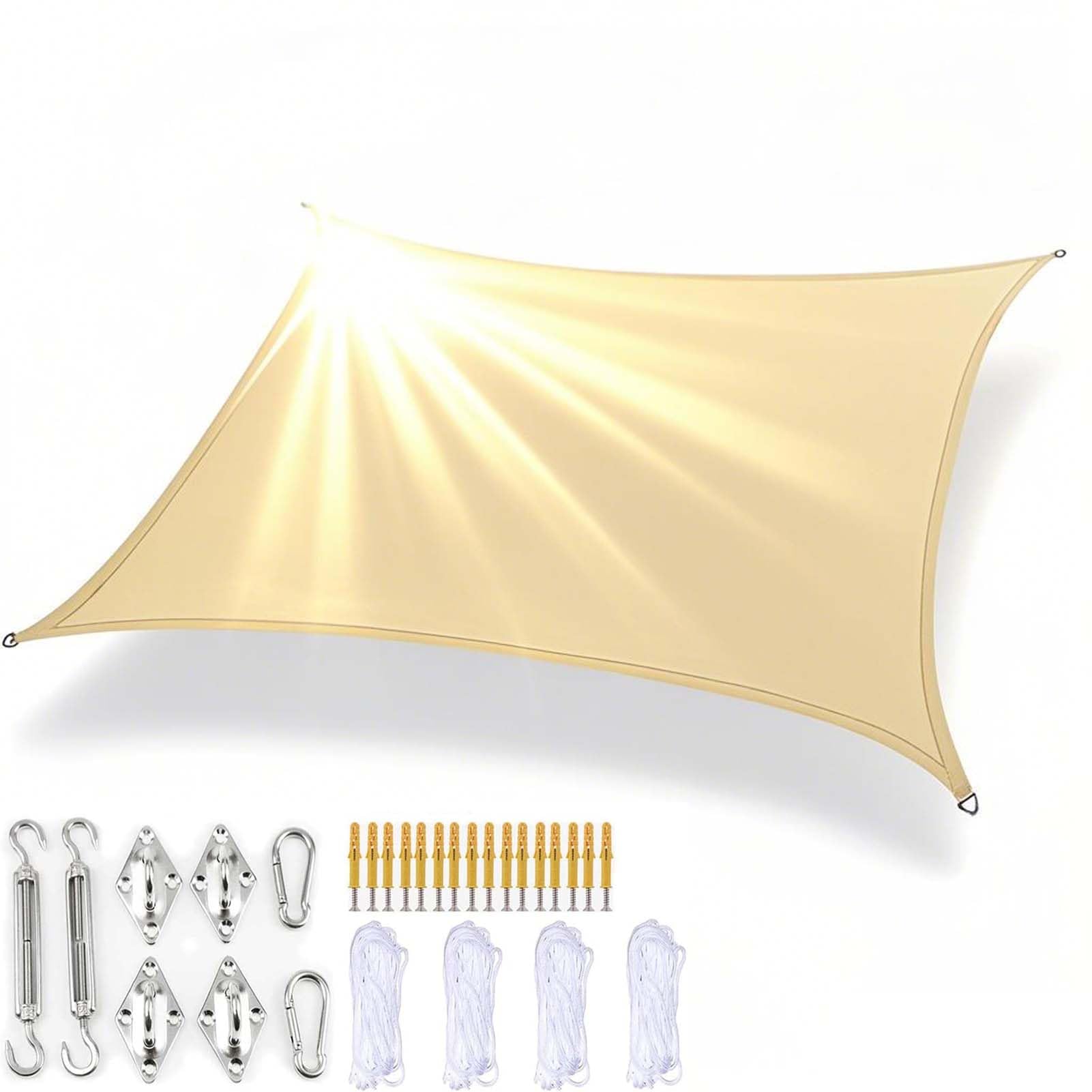 Waterproof Rectangular Sun Shade Sail for Patio & Garden