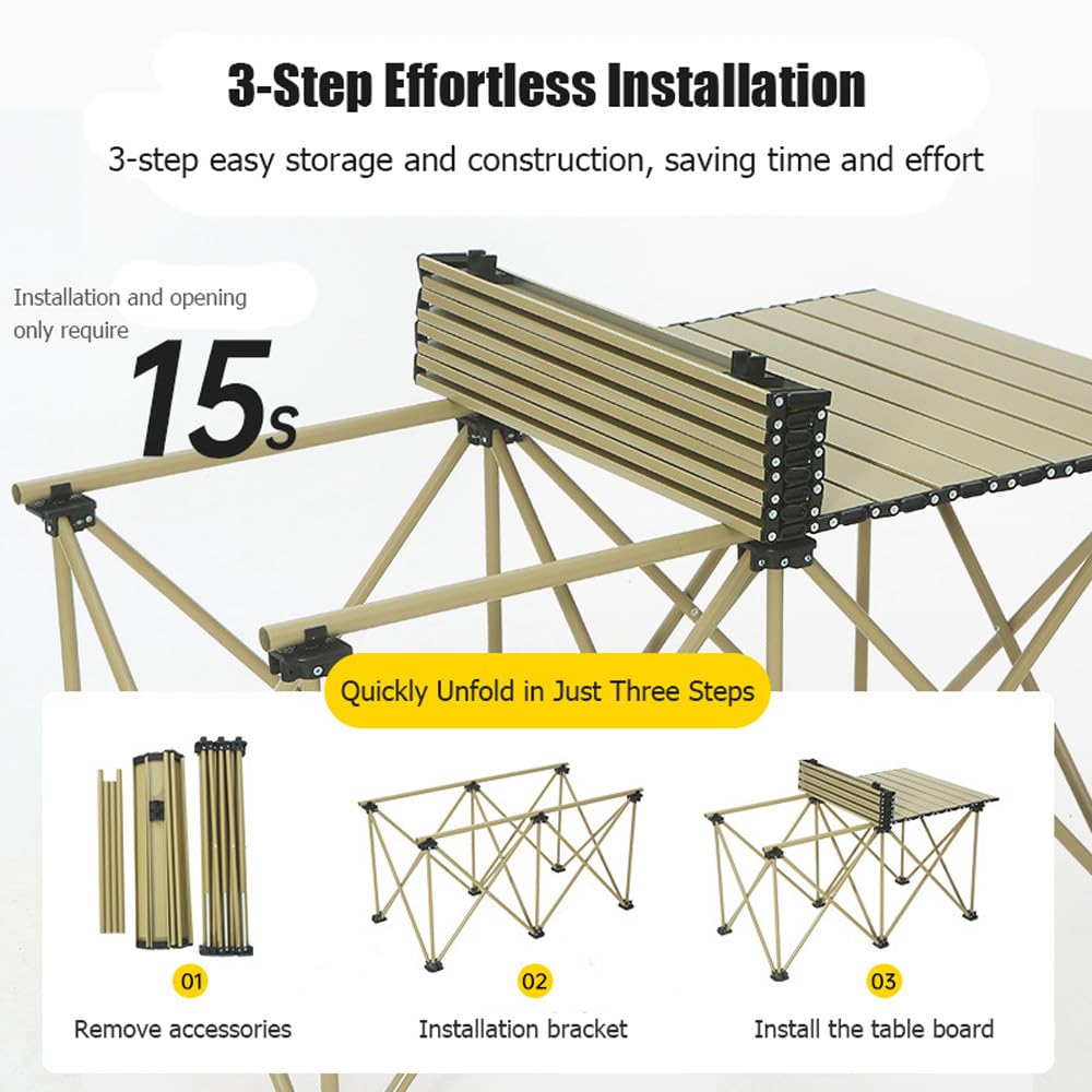 5-Piece Lightweight Folding Camping Table & Chair Set