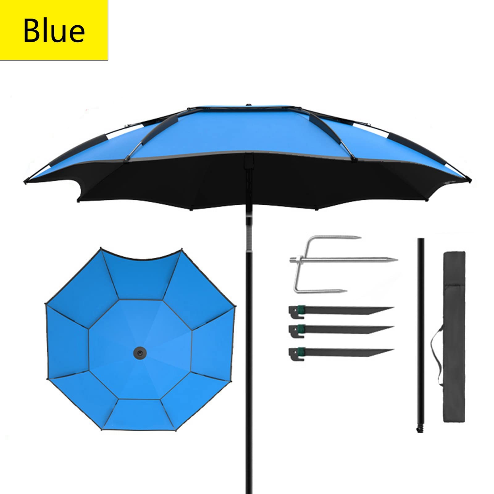360° Tilting Waterproof Fishing & Beach Umbrella with Carry Bag