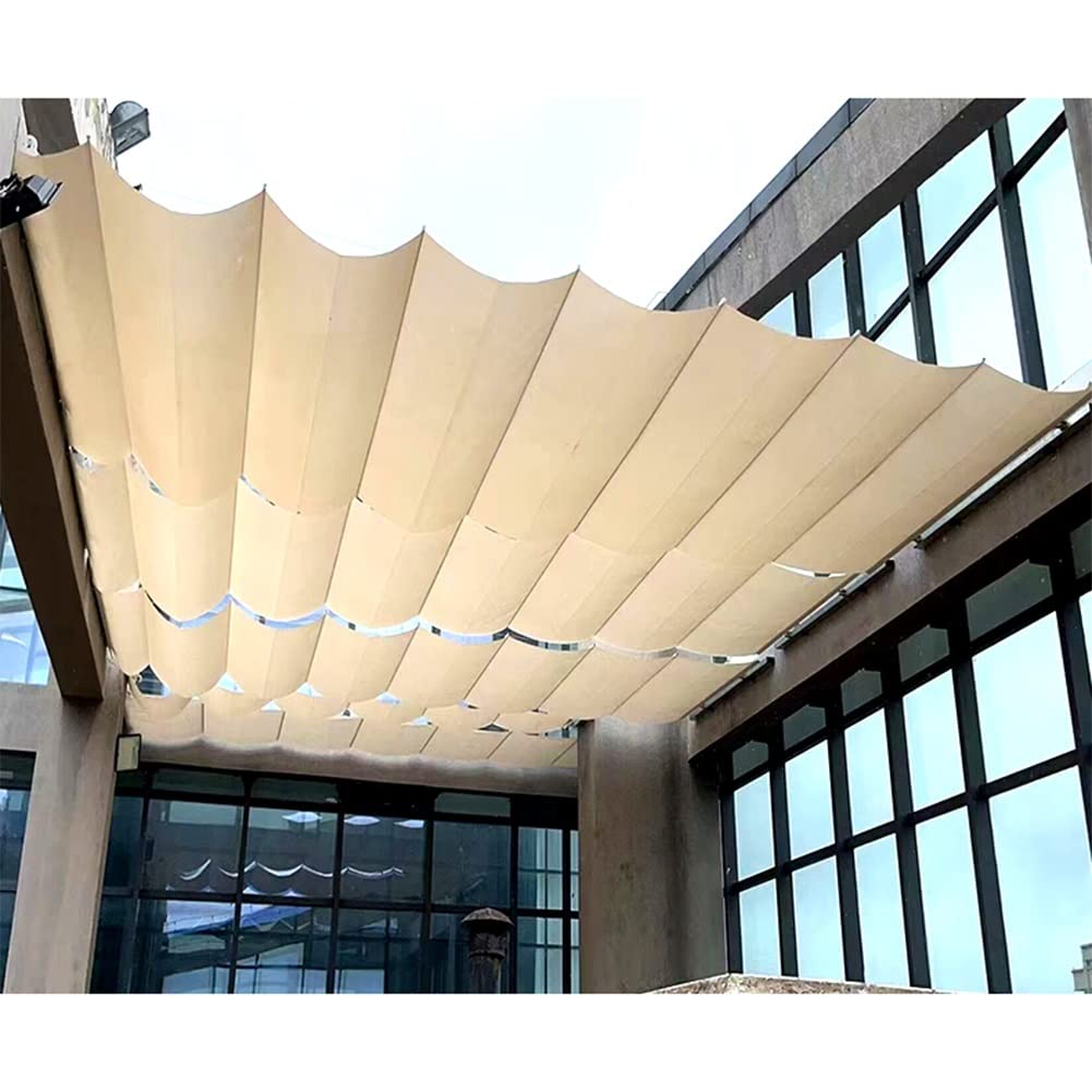 Retractable Waterproof Sun Shade Sail Canopy with Mounting Accessories