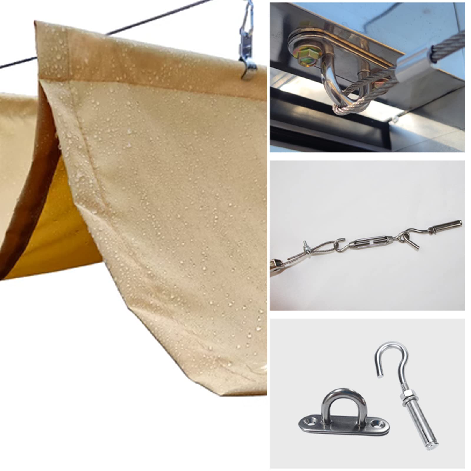 Retractable Rainproof Wave Sun Shade Sail with UV Protection