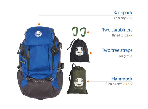 25L Hammock Backpack for Travel & Camping