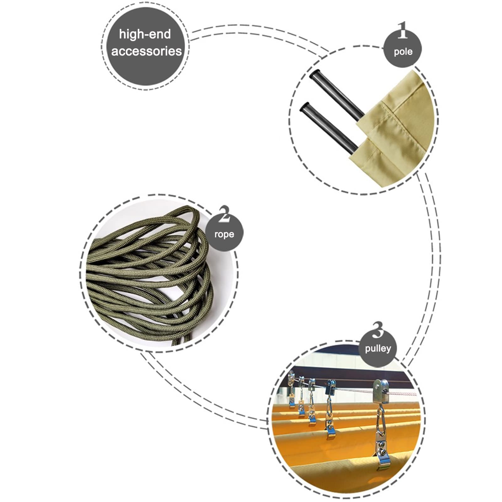 Retractable Rainproof Wave Sun Shade Sail with UV Protection