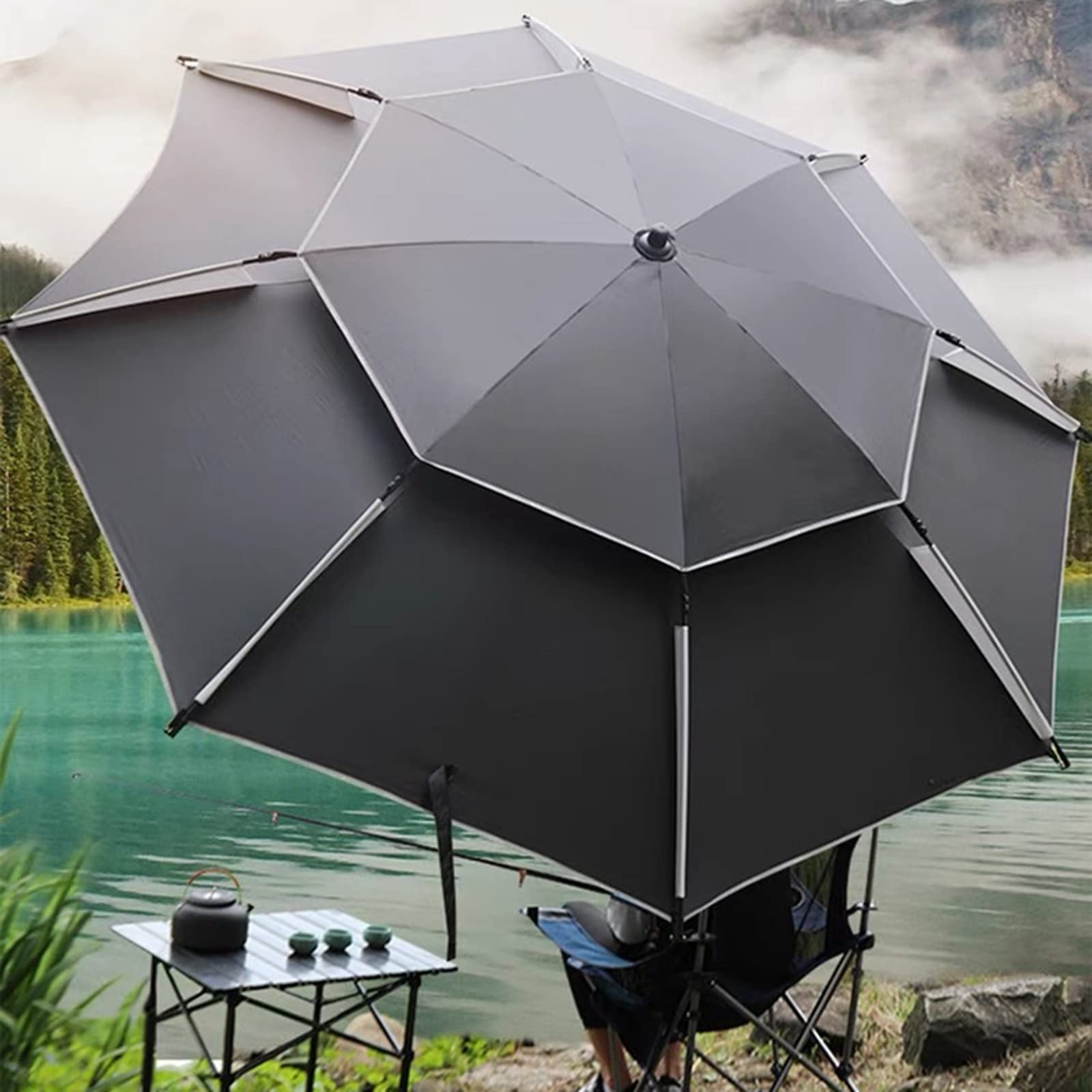 360° Tilting Waterproof Fishing & Beach Umbrella with Carry Bag