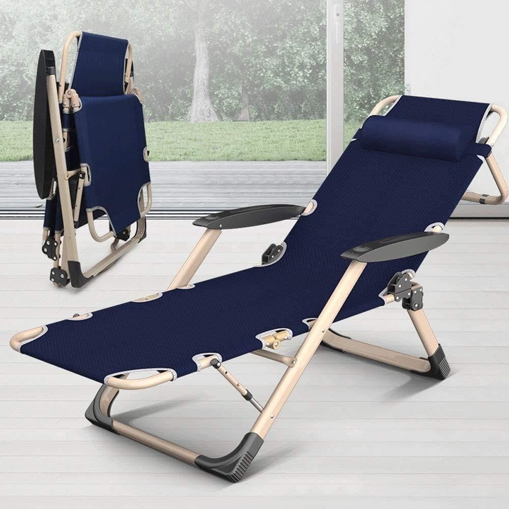 Portable Folding Sun Lounger with Adjustable Head Support