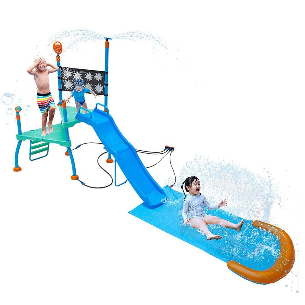 Plum Play Kids Splash Pad Station Water Slide Play Equipment