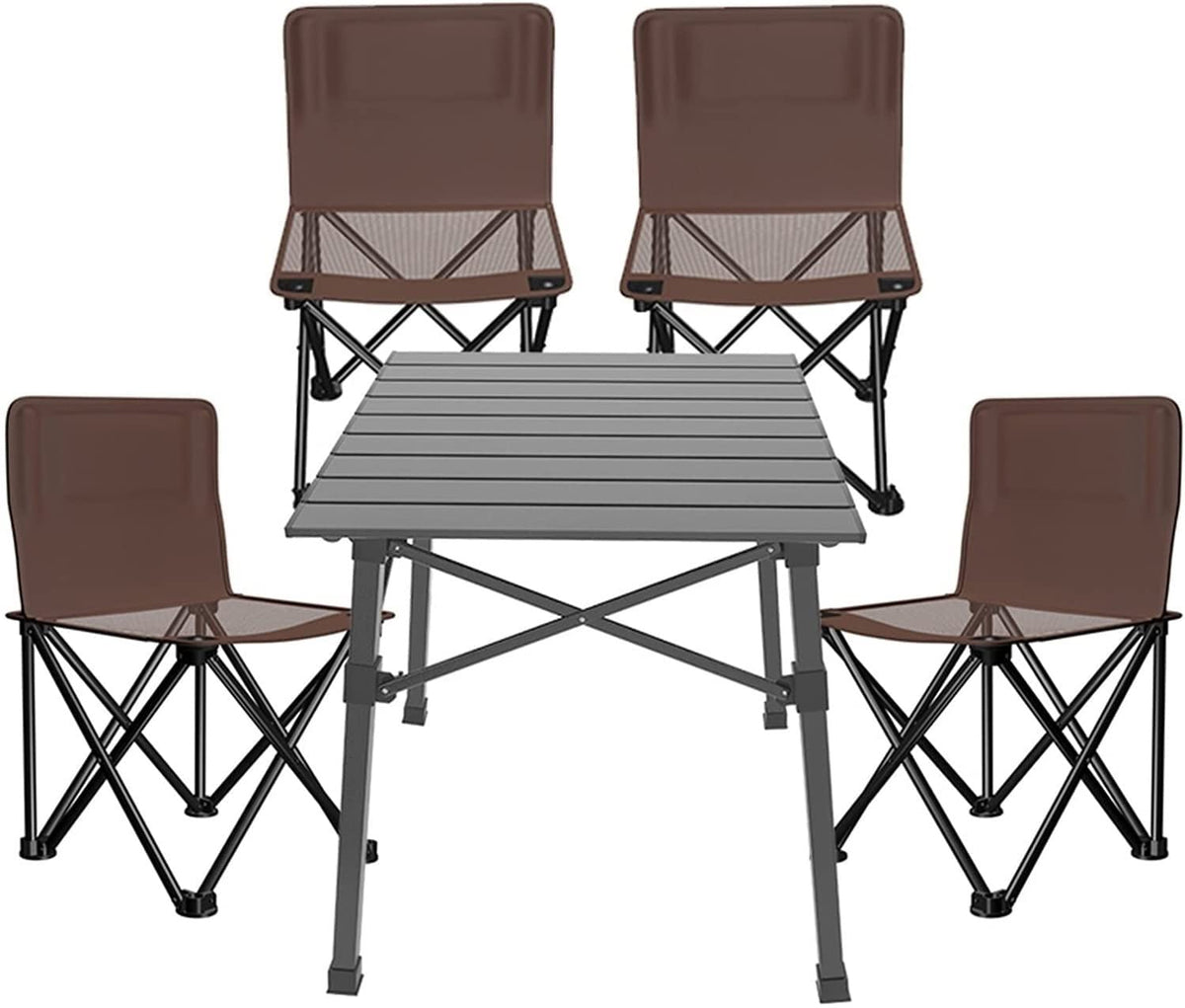 Folding Camping & Beach Table with 4 Chairs