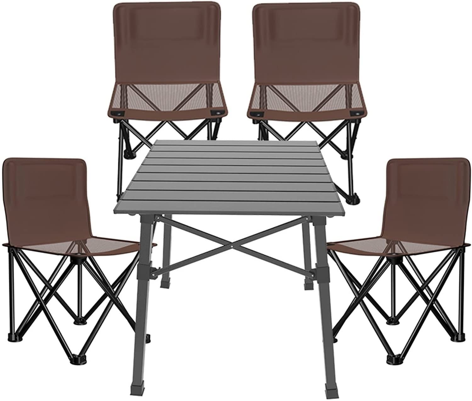 Folding Camping & Beach Table with 4 Chairs