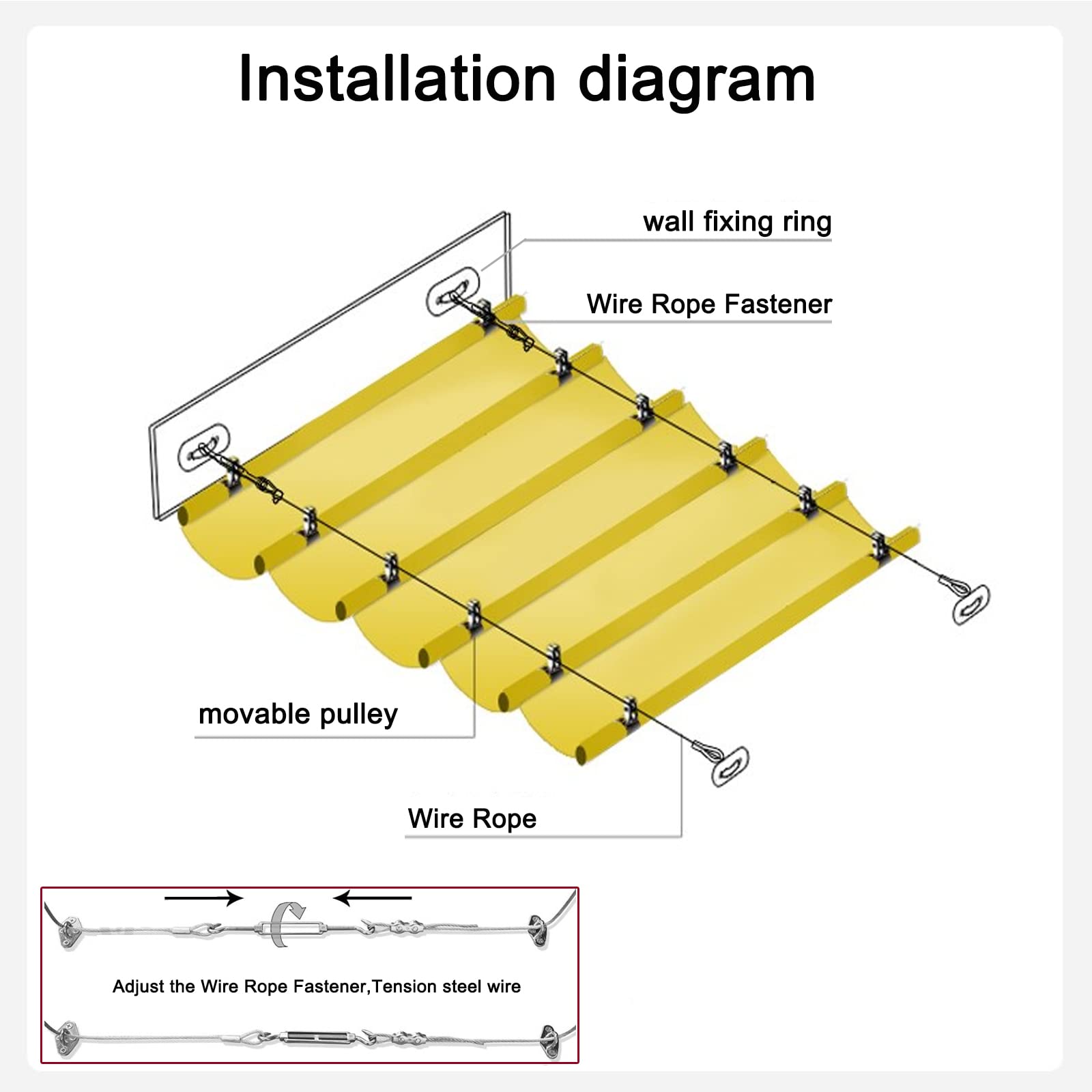 Retractable Wave Sun Shade Sail – 70% UV Block