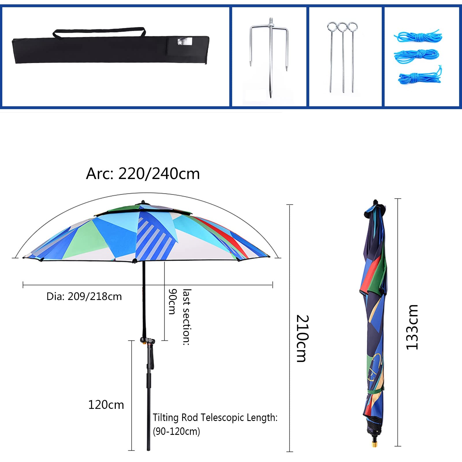 360° Rotating Outdoor Sunshade & Fishing Umbrella