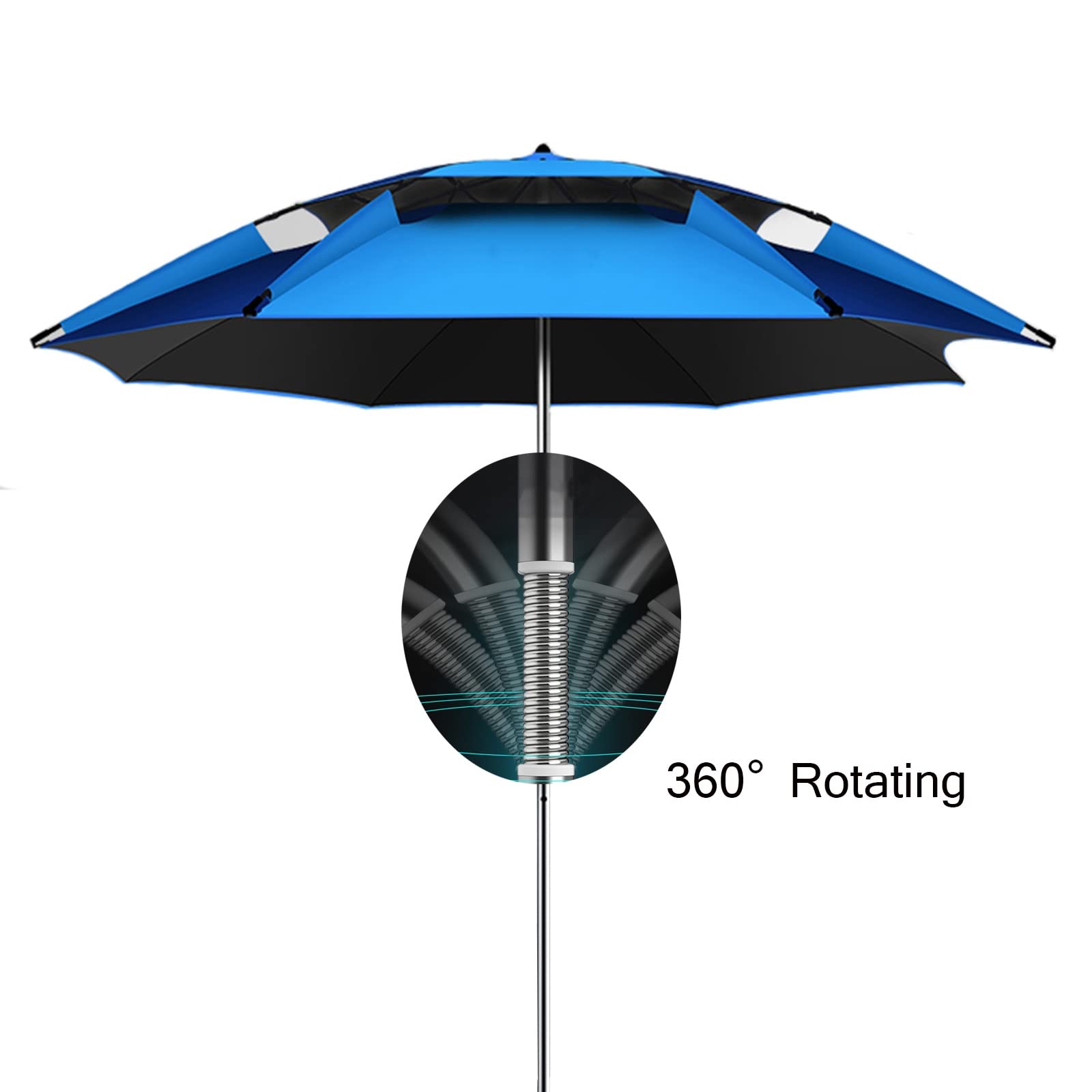 Waterproof Outdoor Sunshade Umbrella with Ground Anchor