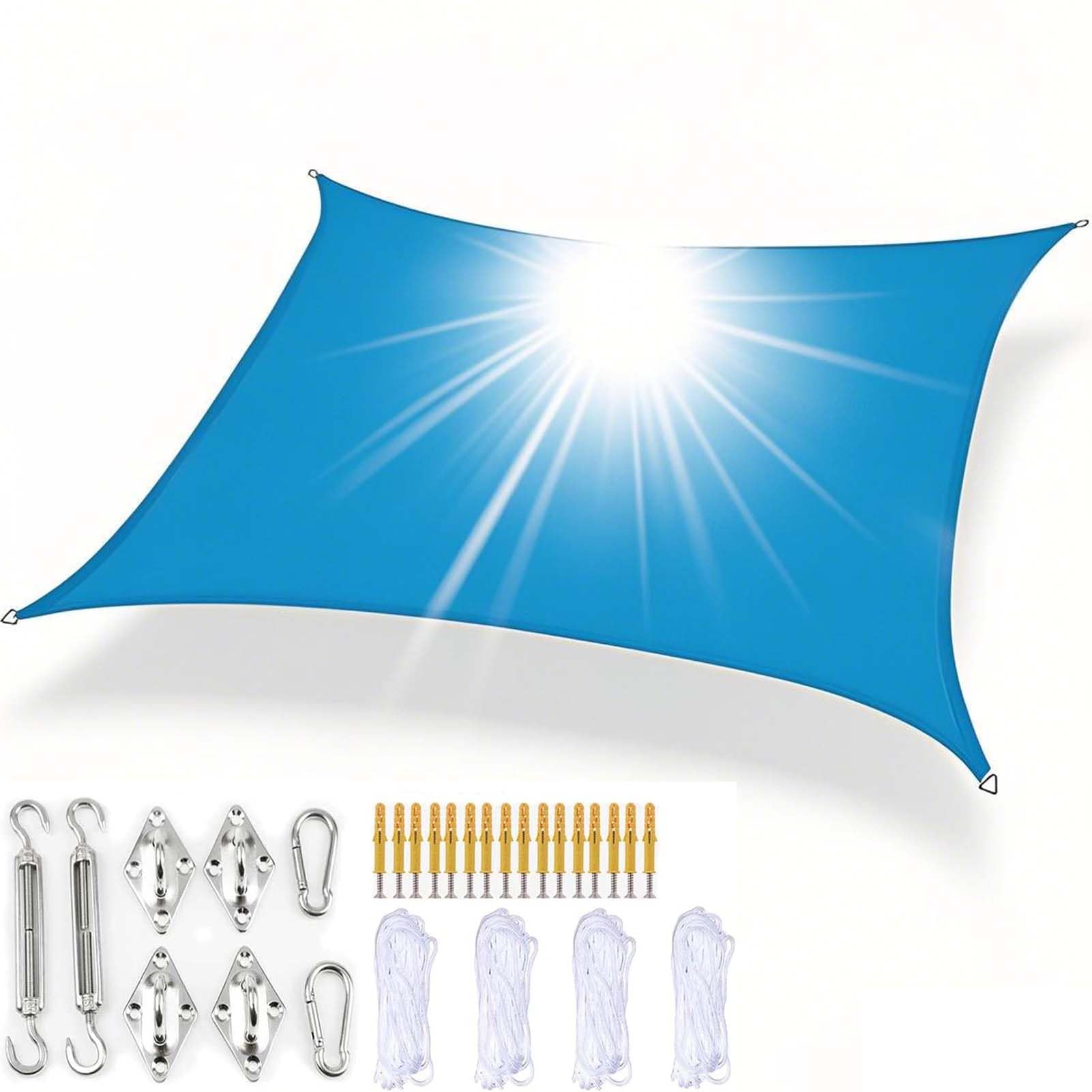 Waterproof Rectangular Sun Shade Sail for Patio & Garden