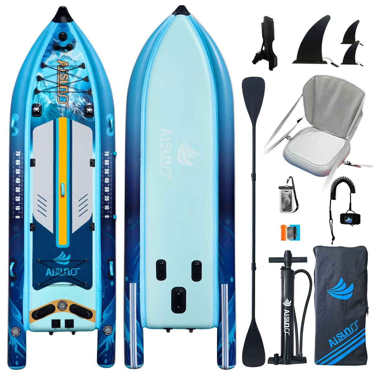 AISUNSS Fishing Paddle Board with SUP Accessories Include Non-Slip mat