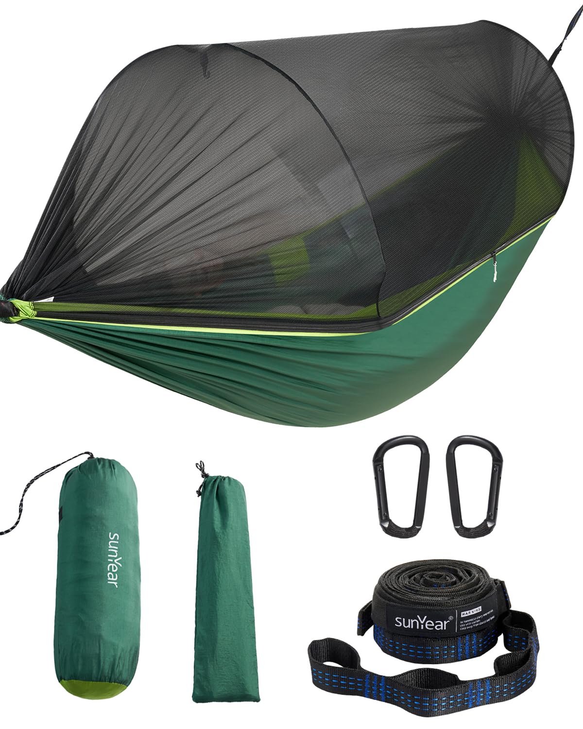 Sunyear Camping Hammock with Spacious Net, Single/Double,Outdoor&Indoor