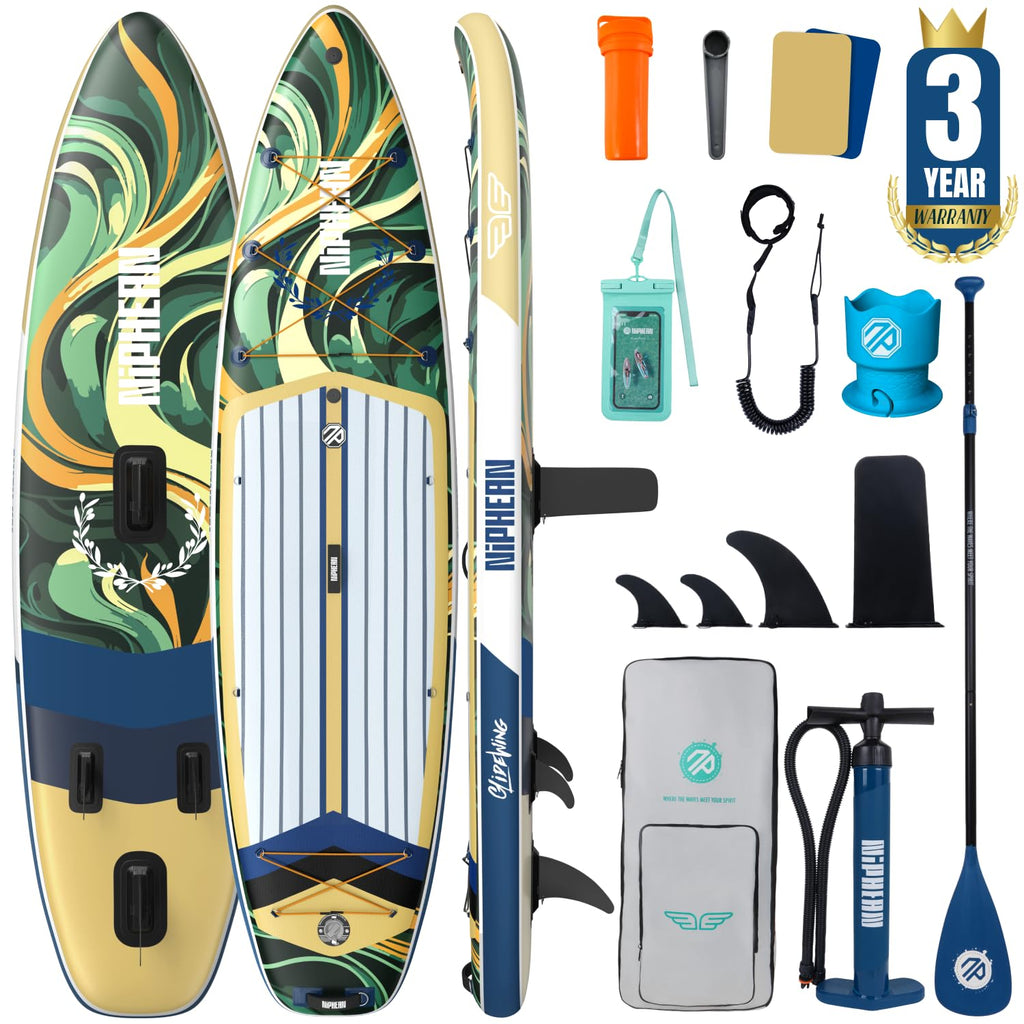 Niphean (Extra Large) Inflatable Paddle Board, SUP for 2+1 People/Family