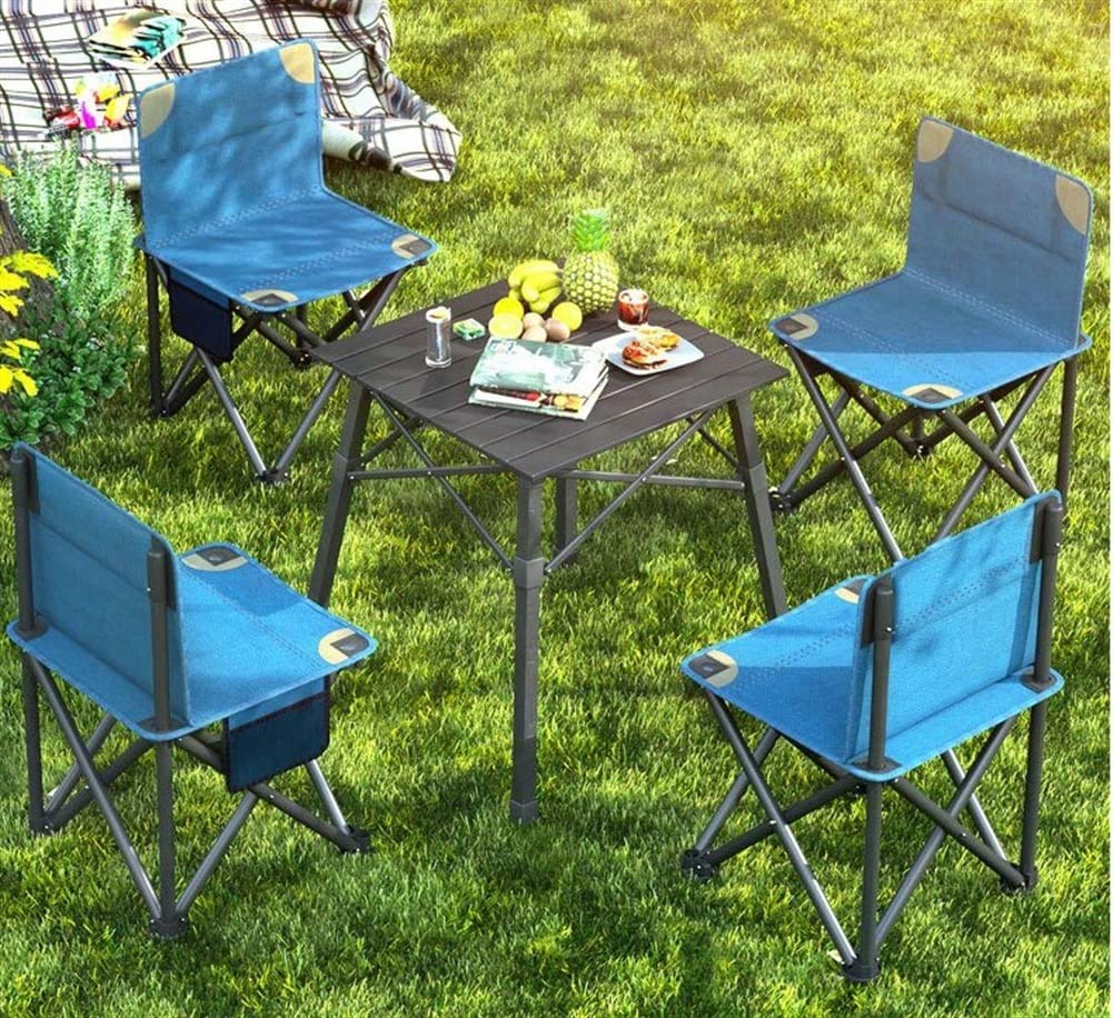 Folding Camping & Beach Table with 4 Chairs