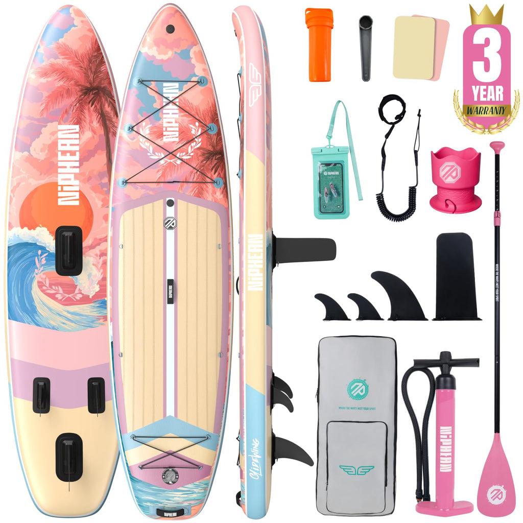 Niphean (Extra Large) Inflatable Paddle Board, SUP for 2+1 People/Family