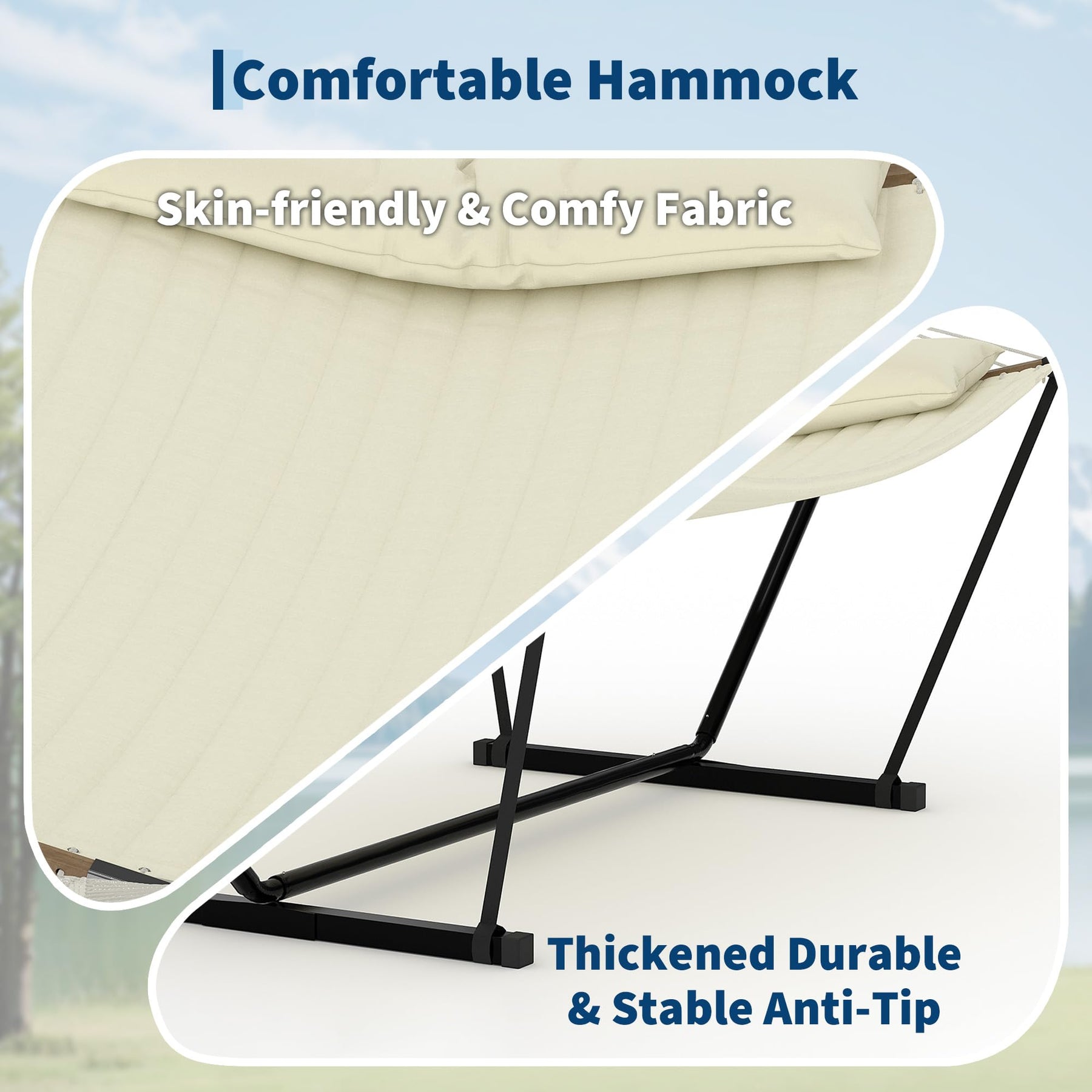 Heavy-Duty Hammock with Steel Stand & Carry Bag – 450 lb Capacity