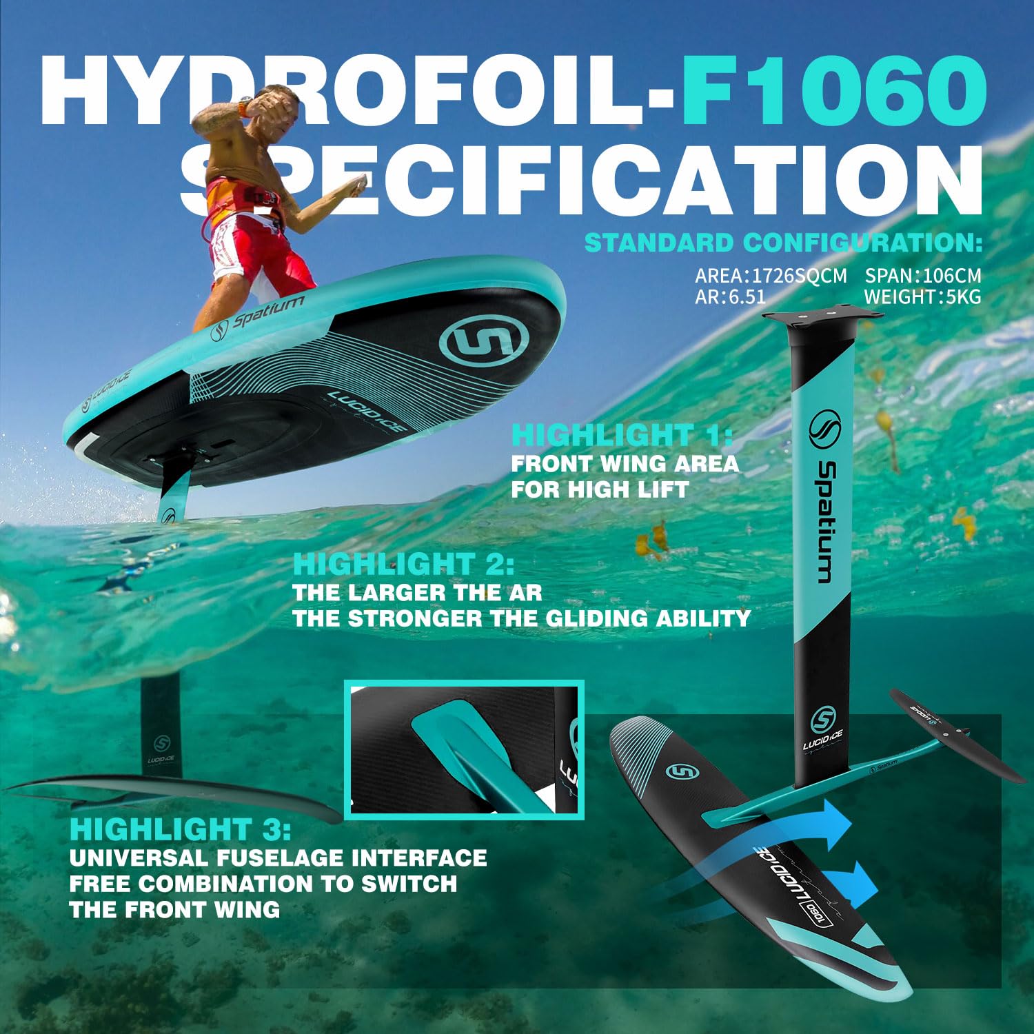 Inflatable Hydrofoil Board Foiling for Surfing with Hydrofoil Surfing Board