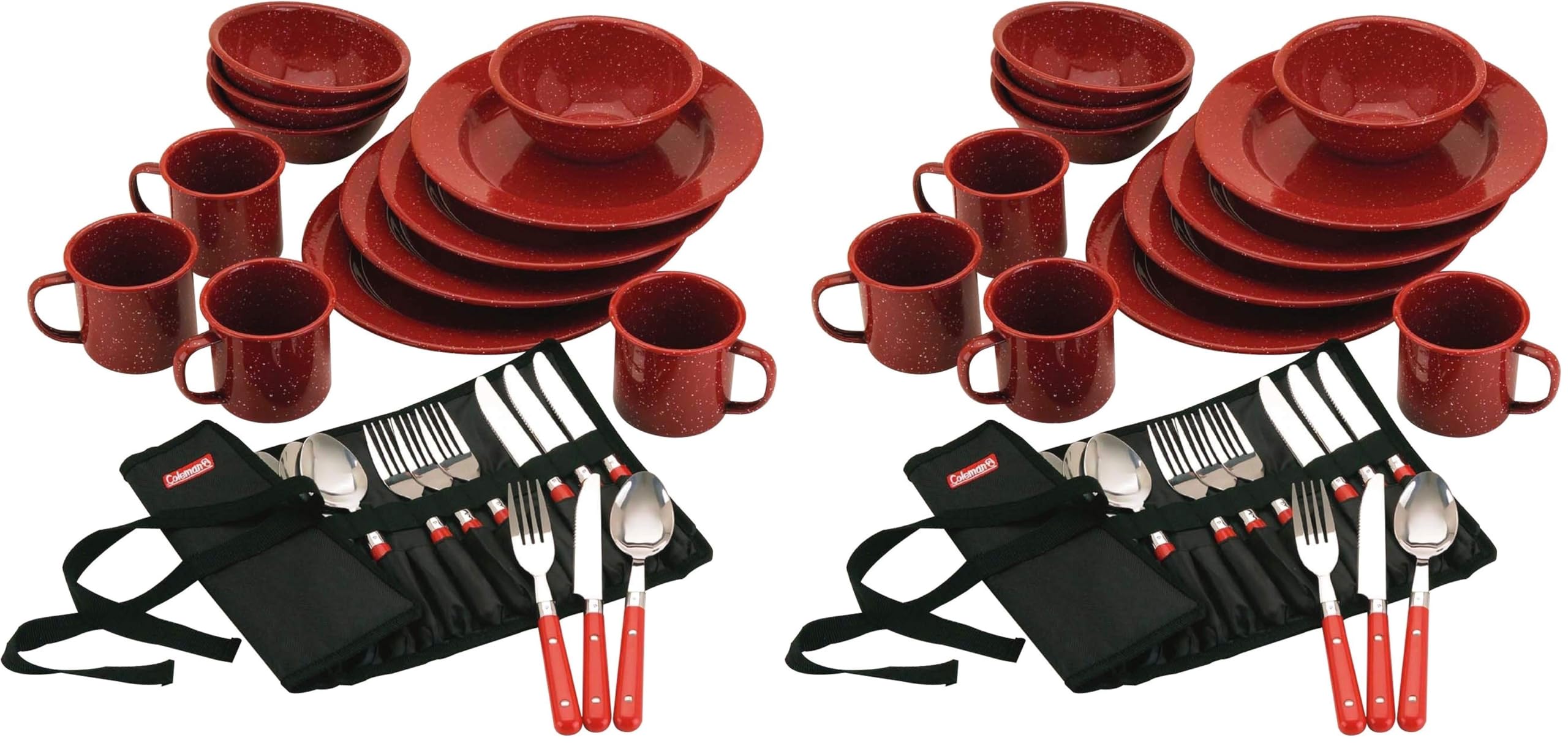 24-Piece Enamel Outdoor Dinnerware Set for 4