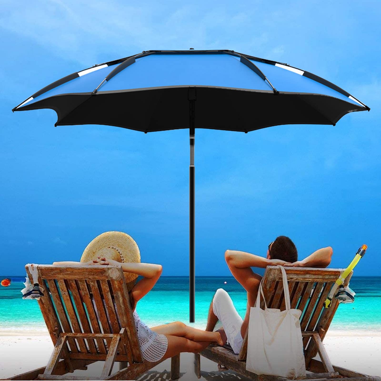 360° Tilting Waterproof Fishing & Beach Umbrella with Carry Bag