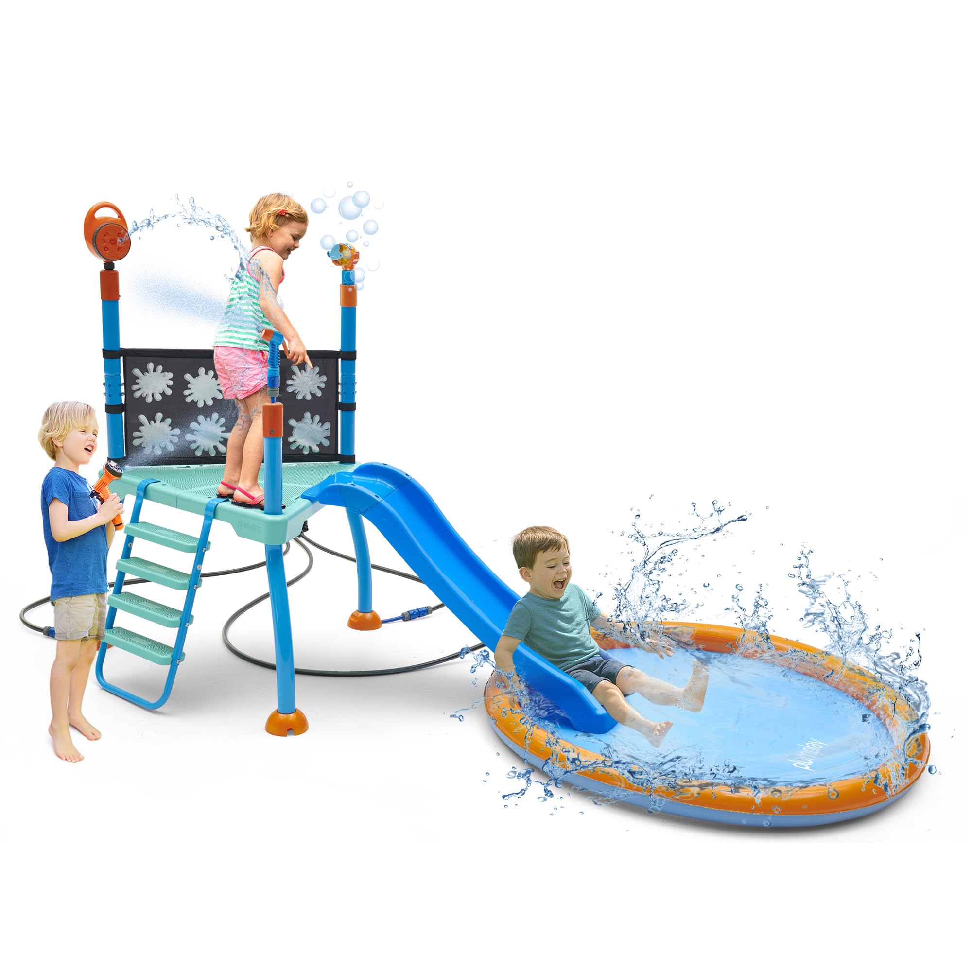 Plum Play Kids Splash Pad Station Water Slide Play Equipment