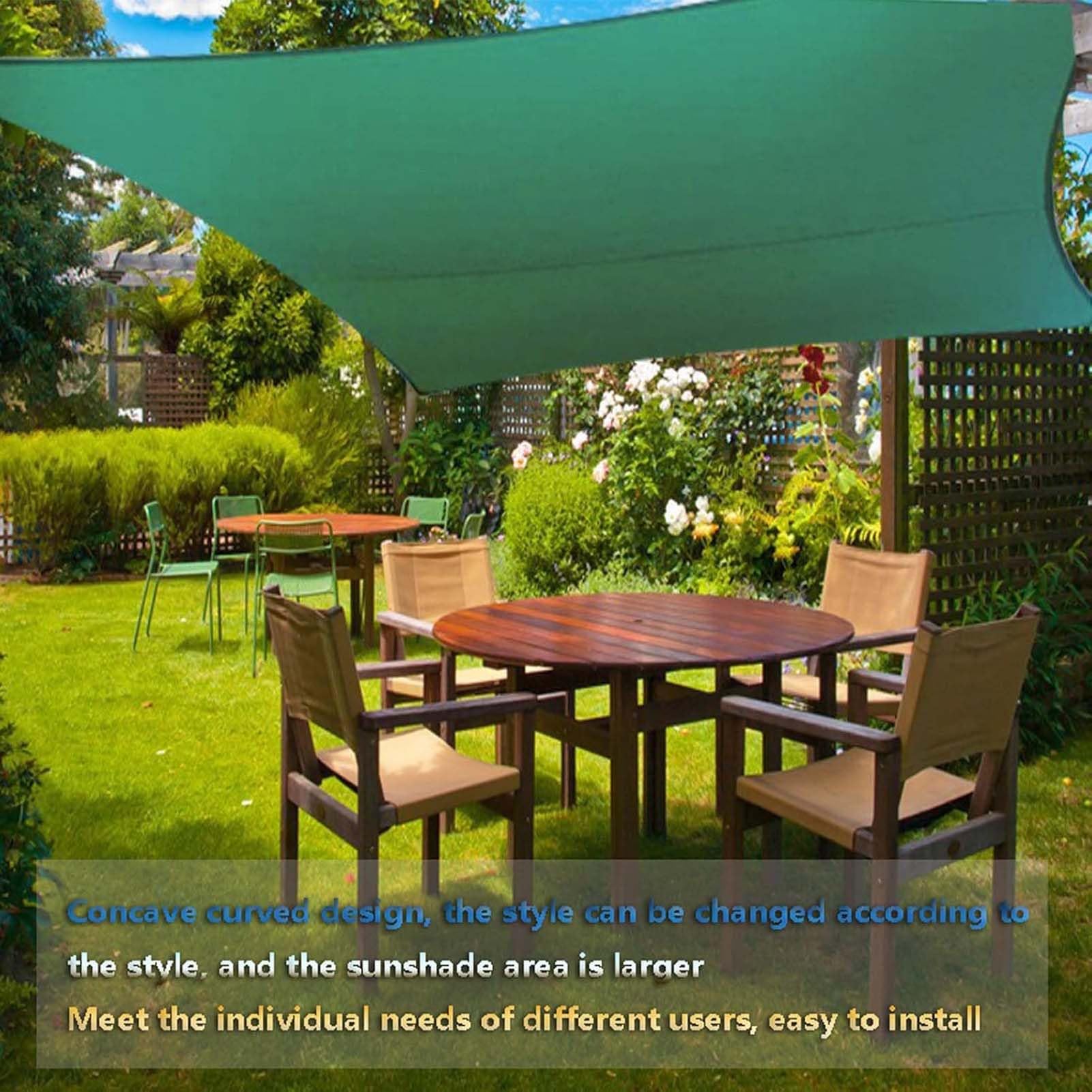 Waterproof Rectangular Sun Shade Sail for Patio & Garden