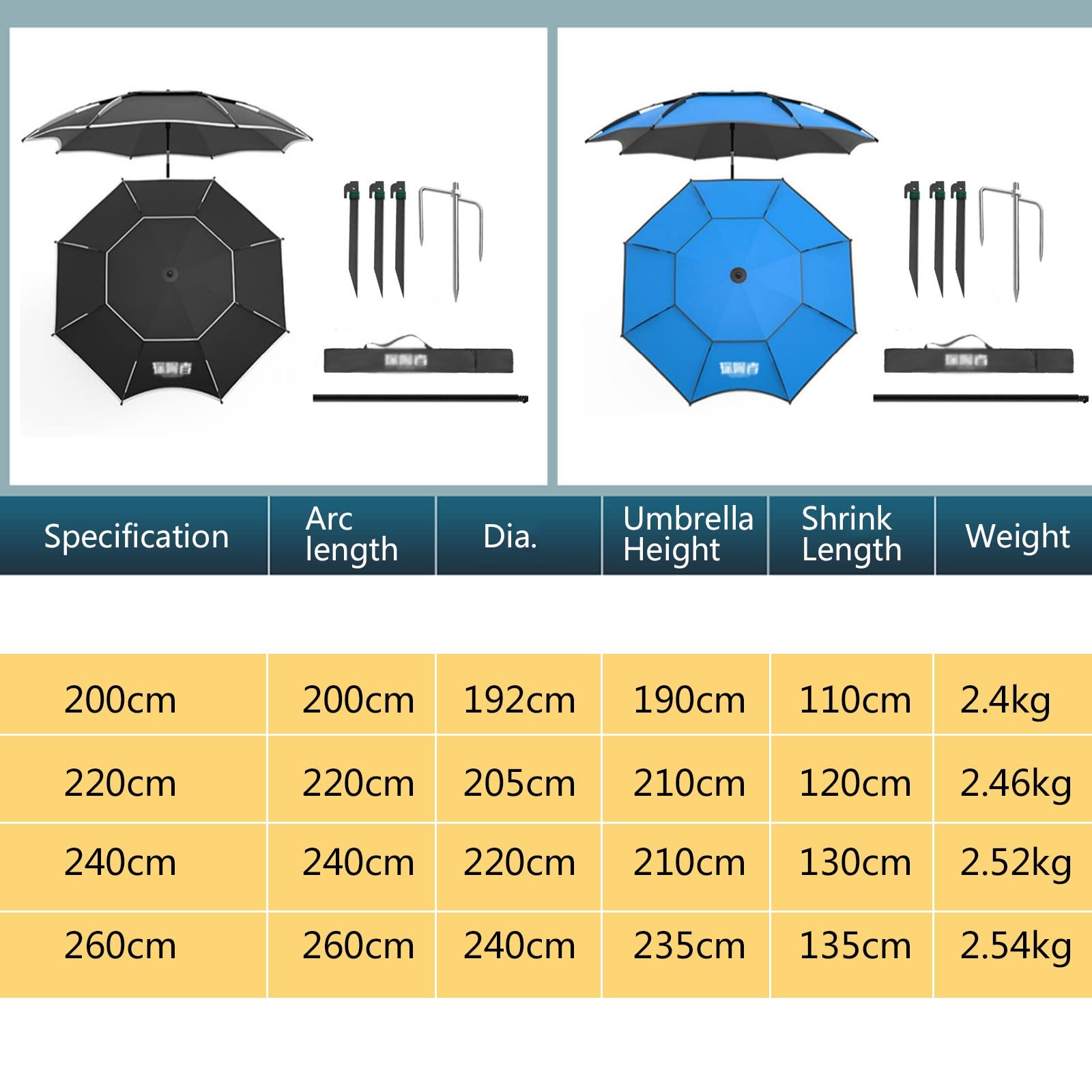 360° Tilting Waterproof Fishing & Beach Umbrella with Carry Bag