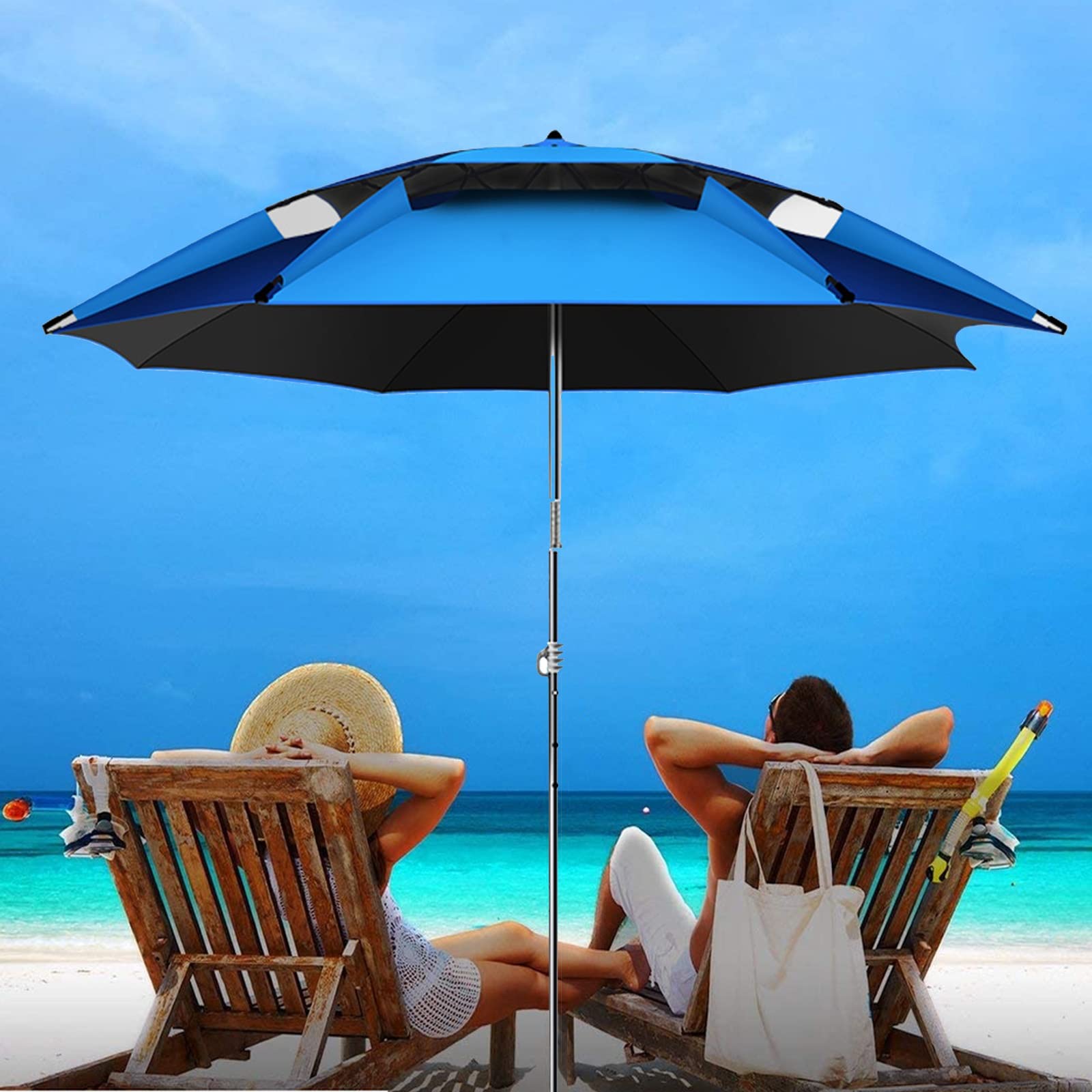 Waterproof Outdoor Sunshade Umbrella with Ground Anchor