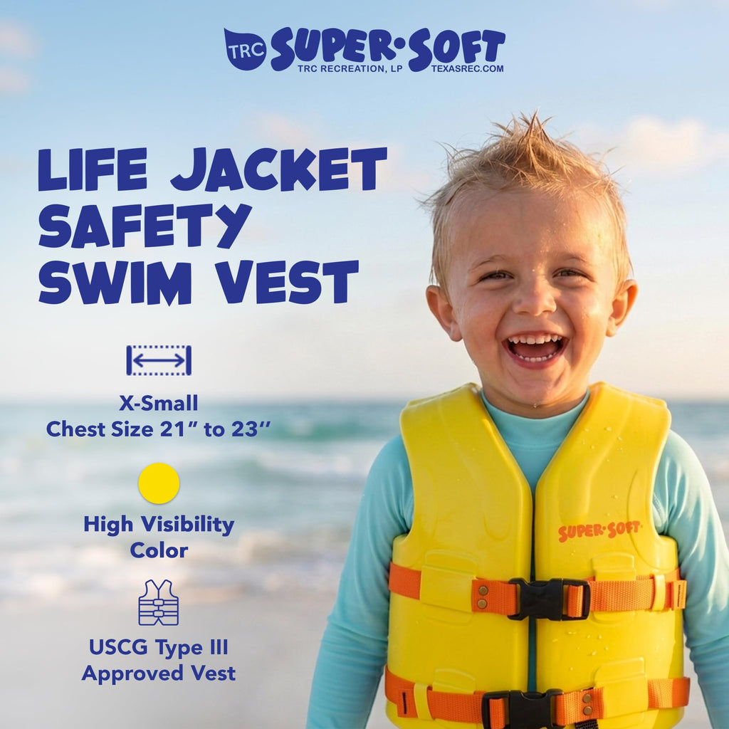 Super Soft Kids Life Jackets – Vinyl-Coated Foam Swim Vests, 2-Pack