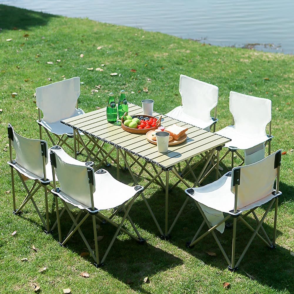 5-Piece Lightweight Folding Camping Table & Chair Set