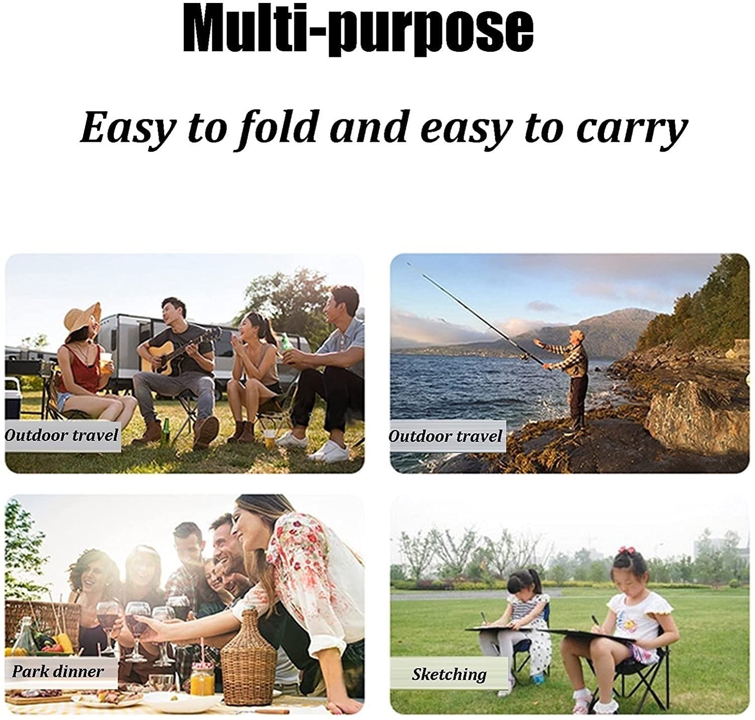 Folding Camping & Beach Table with 4 Chairs