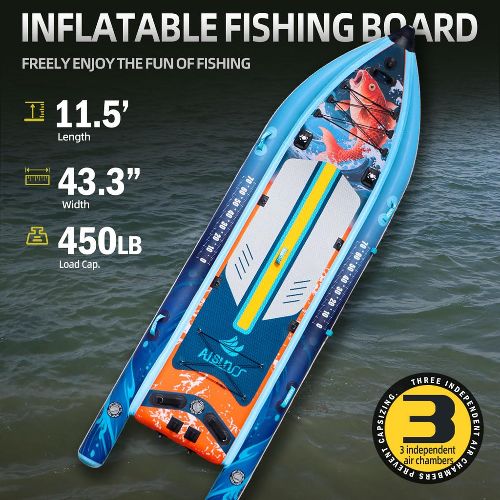 AISUNSS Fishing Paddle Board with SUP Accessories Include Non-Slip mat