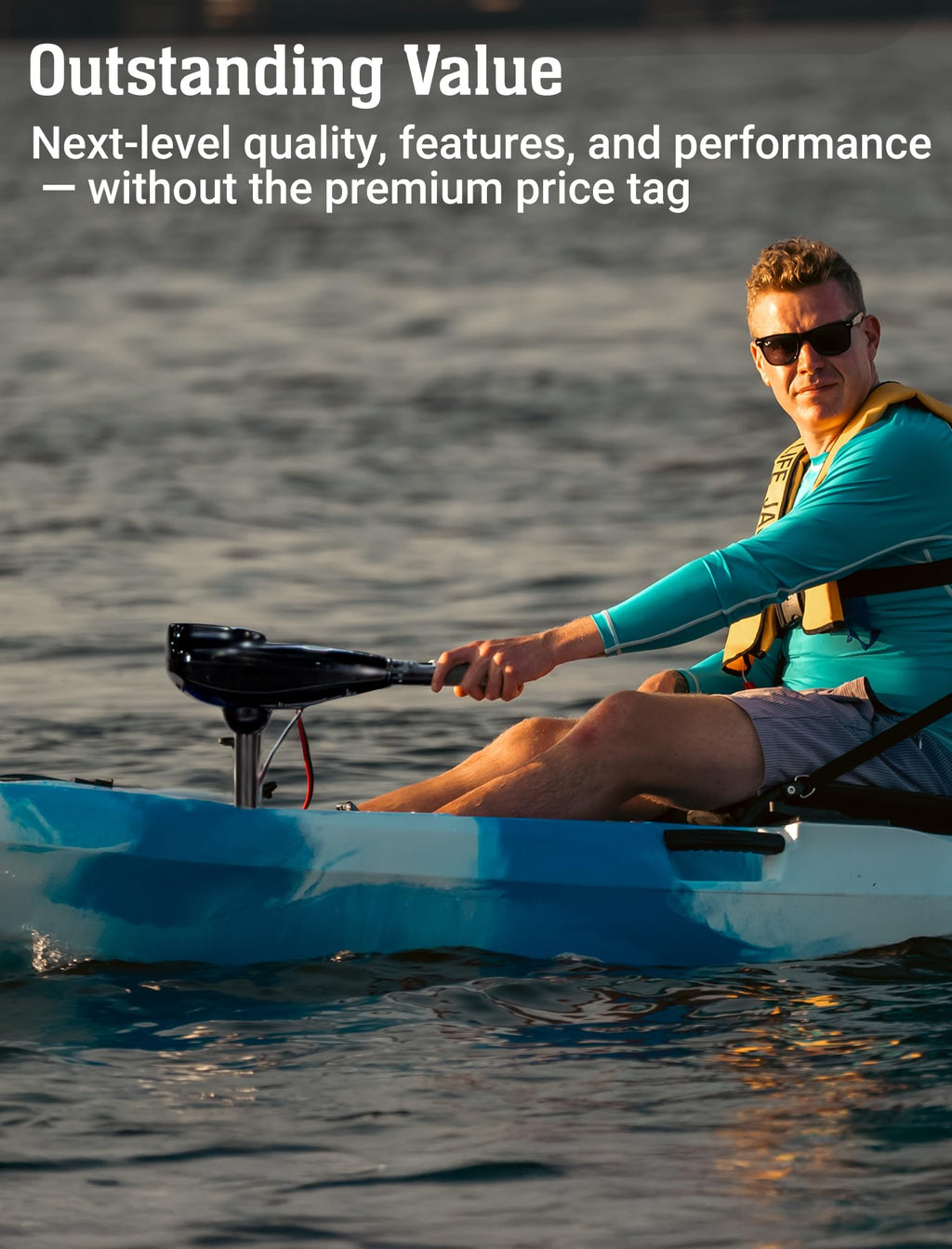 BKC Brooklyn 14.0 Pro Motorized Tandem Kayak, Trolling Motor