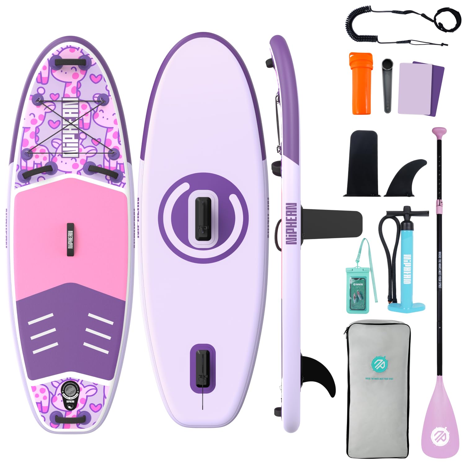 Niphean (Extra Large) Inflatable Paddle Board, SUP for 2+1 People/Family