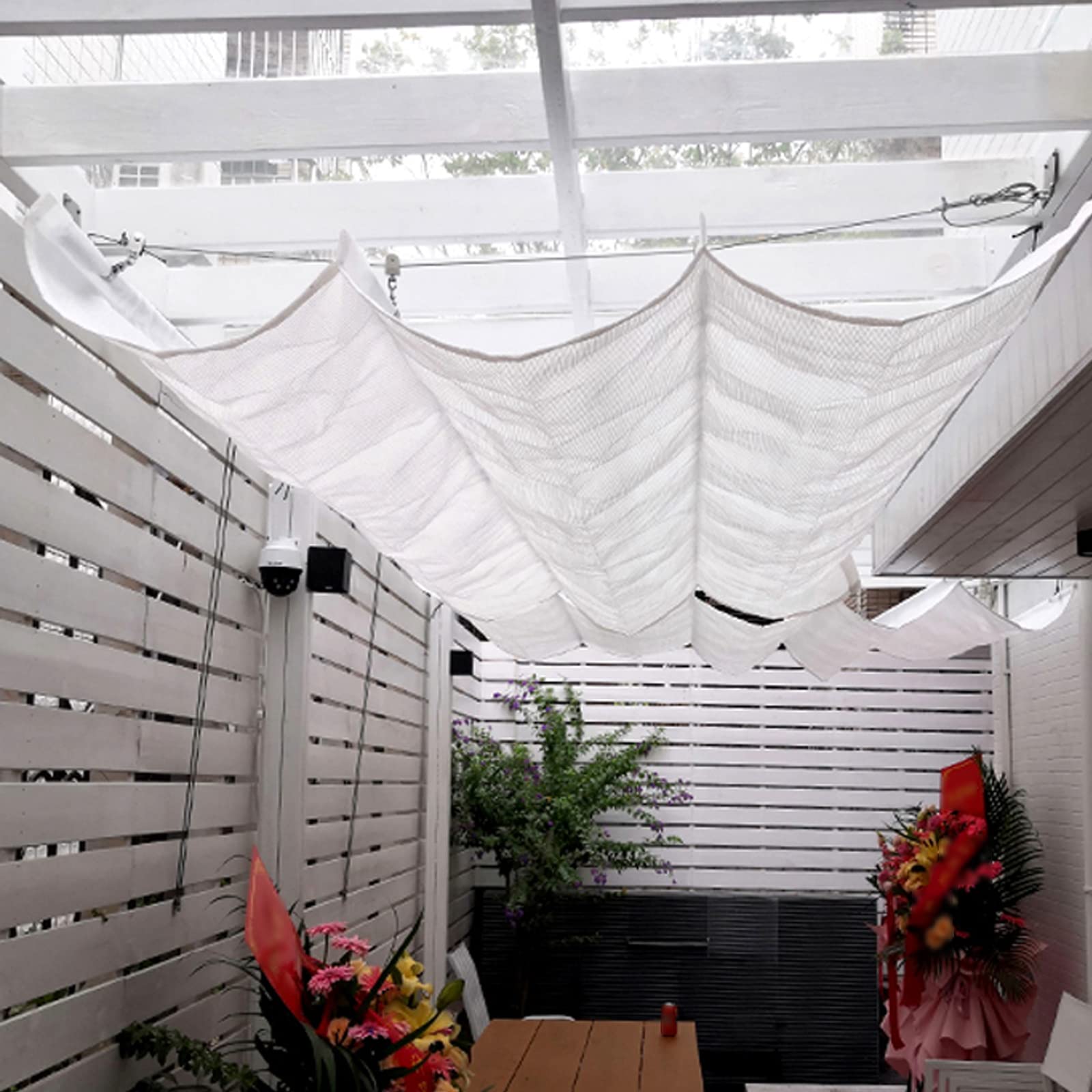 Retractable Wave Sun Shade Sail – 70% UV Block