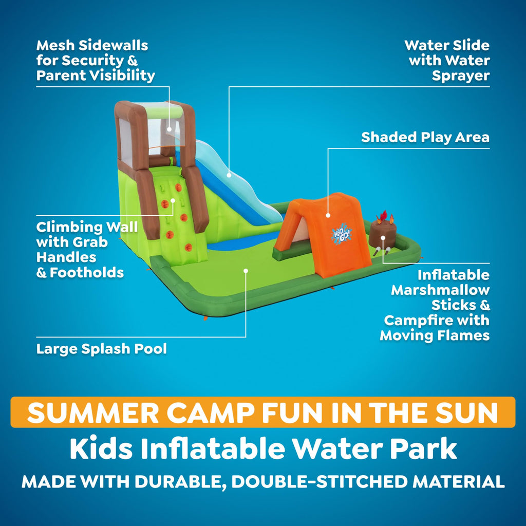 Inflatable Kids Water Park with Slide, Climbing Wall & Splash Pool