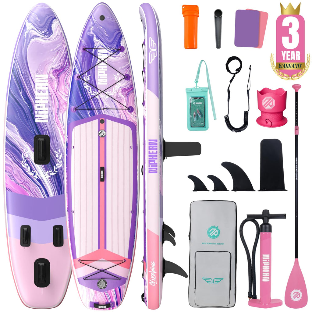 Niphean (Extra Large) Inflatable Paddle Board, SUP for 2+1 People/Family